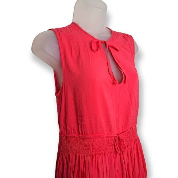Sweet Lovely by Jen Showy Flowy Dress in Bright Coral size Small - Picture 3 of 7